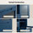 Navy Blue Buffet Cabinet with Glass Doors & Drawer - Slim Storage Console for Living Room, Bedroom, 25.6" L x 11.8" W-857131247