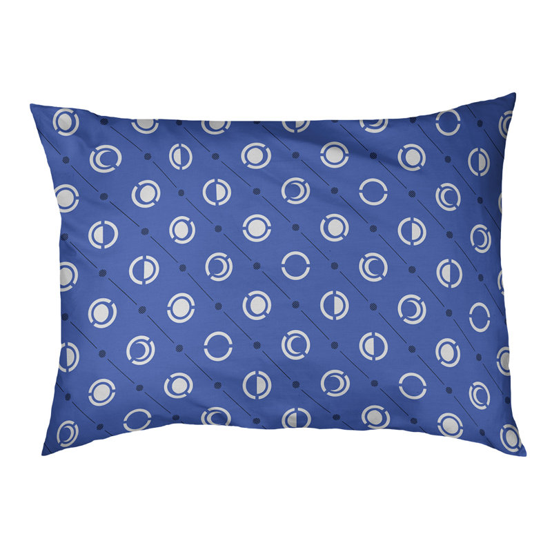 Coussin d’extérieur pour chien moon phases Chenault, Petit (l 28 po x P 6 po x H 18 po), Bleu / Blanc