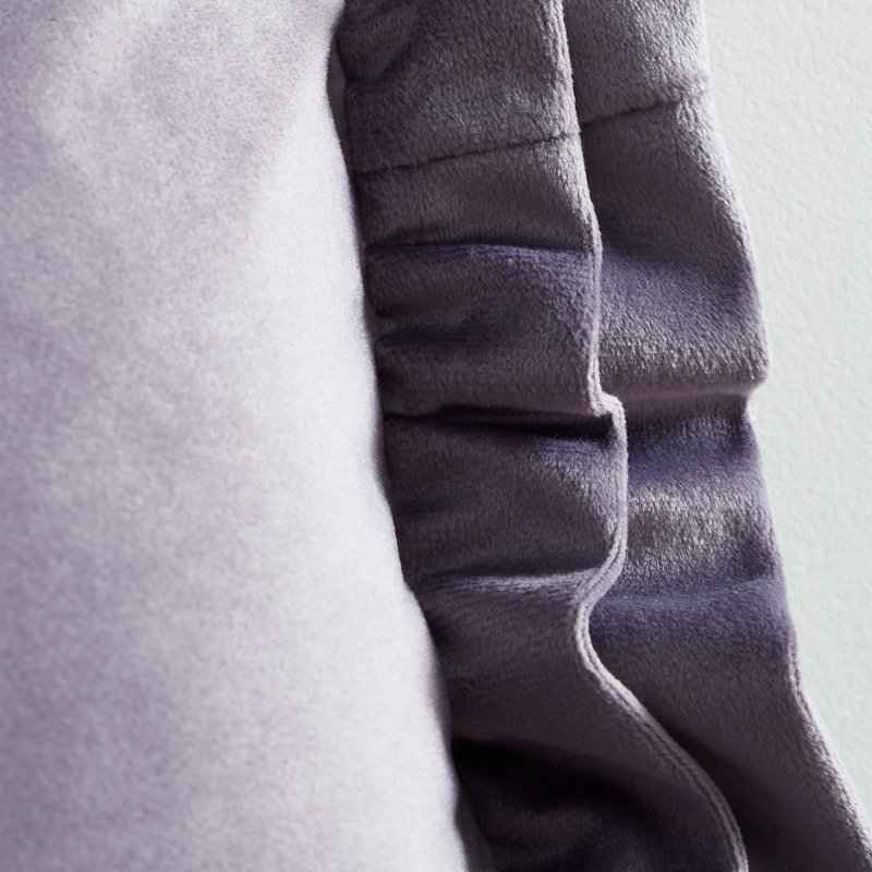 So Soft Velvet Double Frill Cushion, Lilac, Polyester