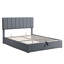 Grand lit plateforme tapissier avec système de rangement hydraulique-797389927