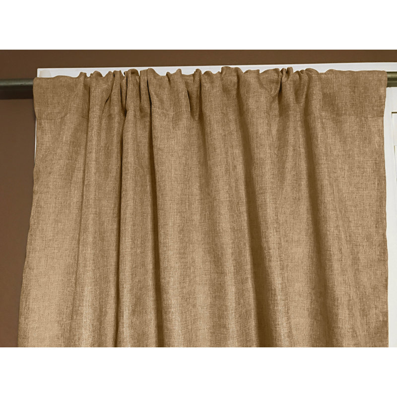 Panneau de rideau semi-transparent en polyester Kortnee, L 58 po x L 84 po, Doré clair