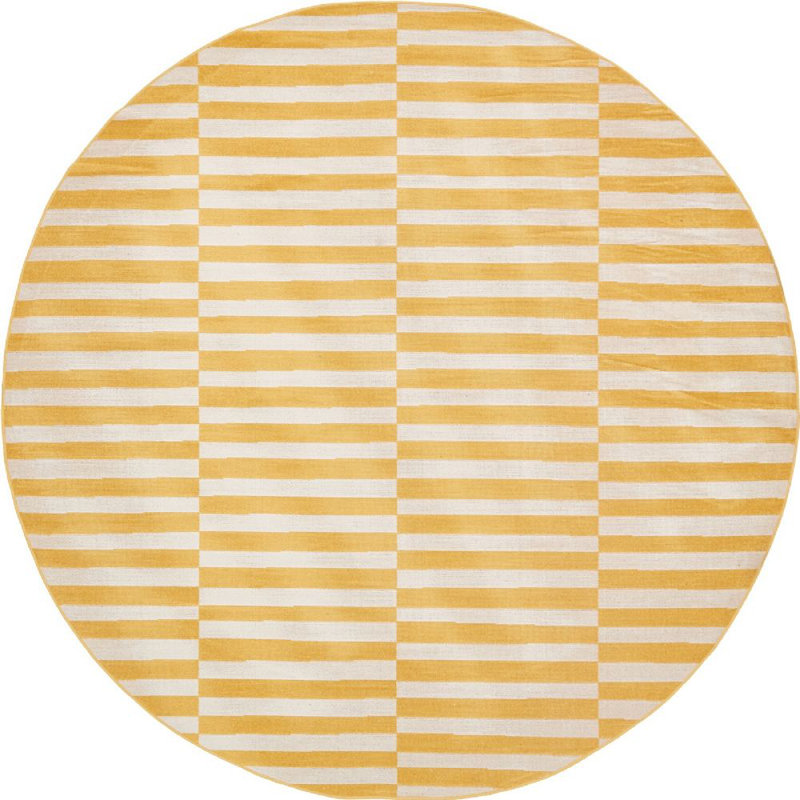 Tapis rayé ivoire / noir Arzilla, Rectangle 6 pi x 9 pi, Jaune