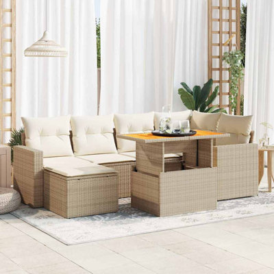  Ensemble de canapé de jardin beige
