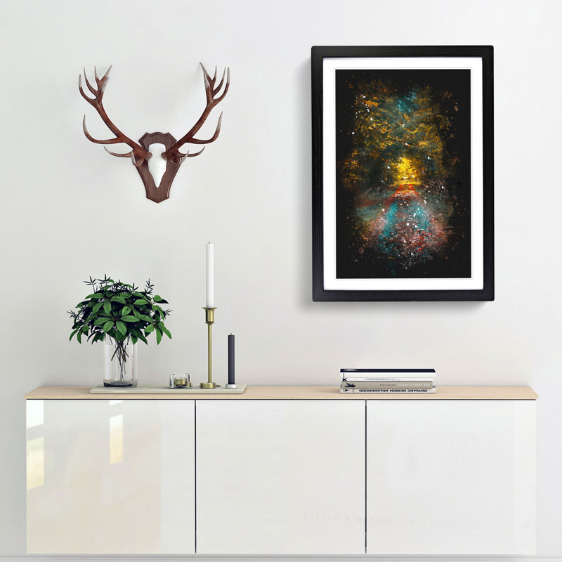 Endless Autumn Forest in Germany - Framed Print, 63cm H x 45cm W x 2cm D, Black Framed