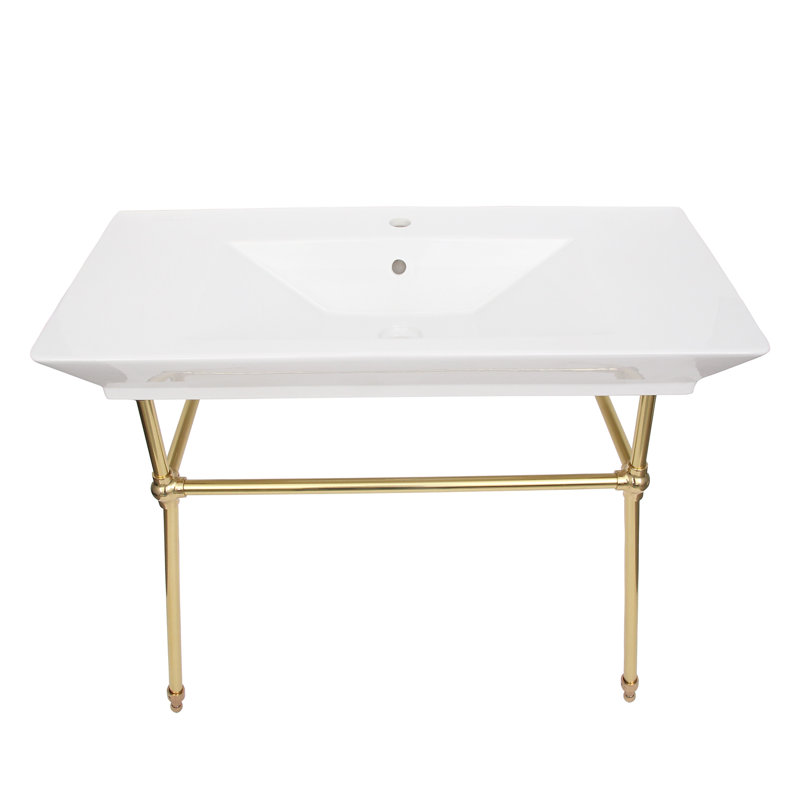 Barclay Opulence 19.38'' White Fireclay Rectangular Bathroom Sink with Overflow, Single