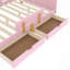 Lit plateforme avec tiroirs de rangement, structure de lit en bois massif avec garde-corps, petite tablette et crochets, aucun sommier nécessaire-670138829-670138830