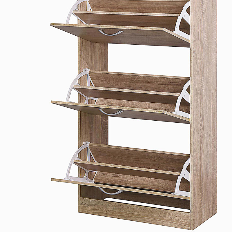 Armoire de rangement pour chaussures à 3 tiroirs, range-chaussures en bois à 3 niveaux