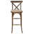 Aylar 350lb. Rated Dark Antique Wood Cross Back Stackable Barstool with Cushion