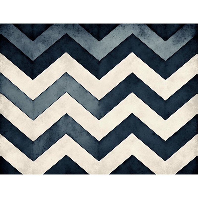 Chevron Comforter, Navy/White, Queen Comforter