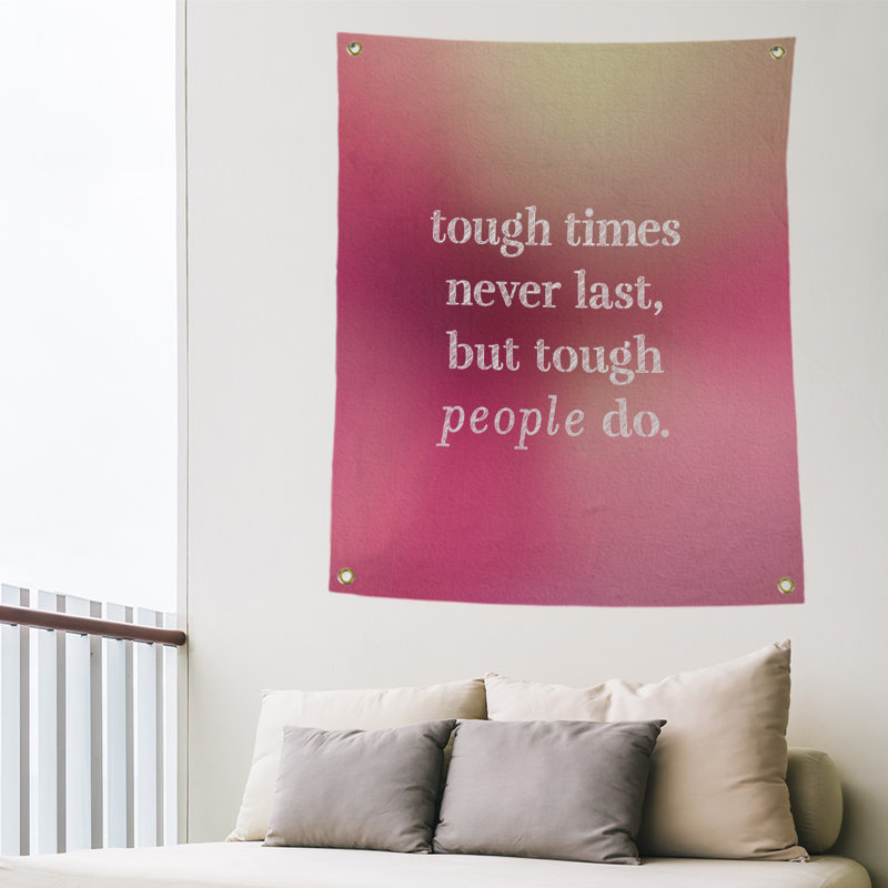 Tapisserie en polyester rigide times, H 59 pi x l 50 po, Lueur rose