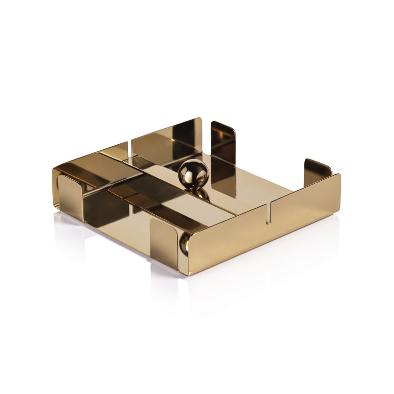 Porte-serviettes en acier Basso, H 1,75 po x l 6,75 po x P 6,75 po, Doré