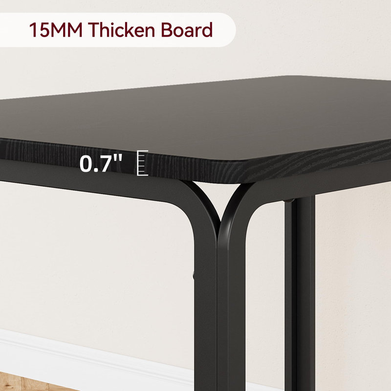 Modern 3-Piece Dining Table Set for 2 – Space-Saving Square Table with 2 Upholstered Chairs, Metal Frame, Ideal for Apartments & Small Spaces – Sturdy MDF Tabletop – MDF tabletop