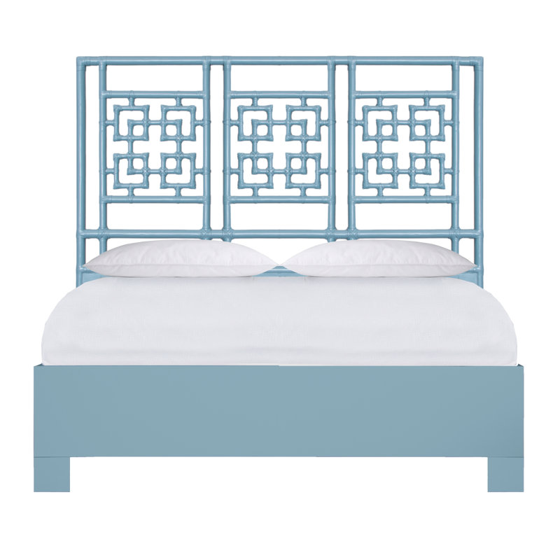 Lit standard bas Palm Springs, Grand, Bleu piscine