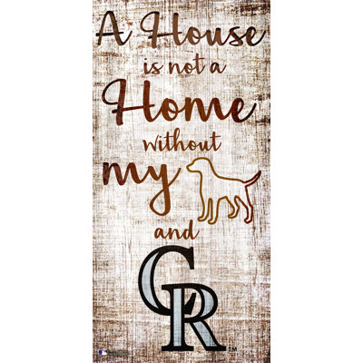MLB Team «A House is Not a Home Sign», art textuel sur bois