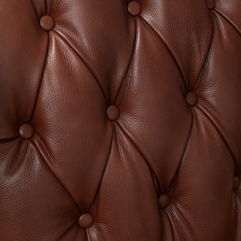 Fauteuil inclinable en cuir véritable de 31 po Almantas, Cuir véritable brun