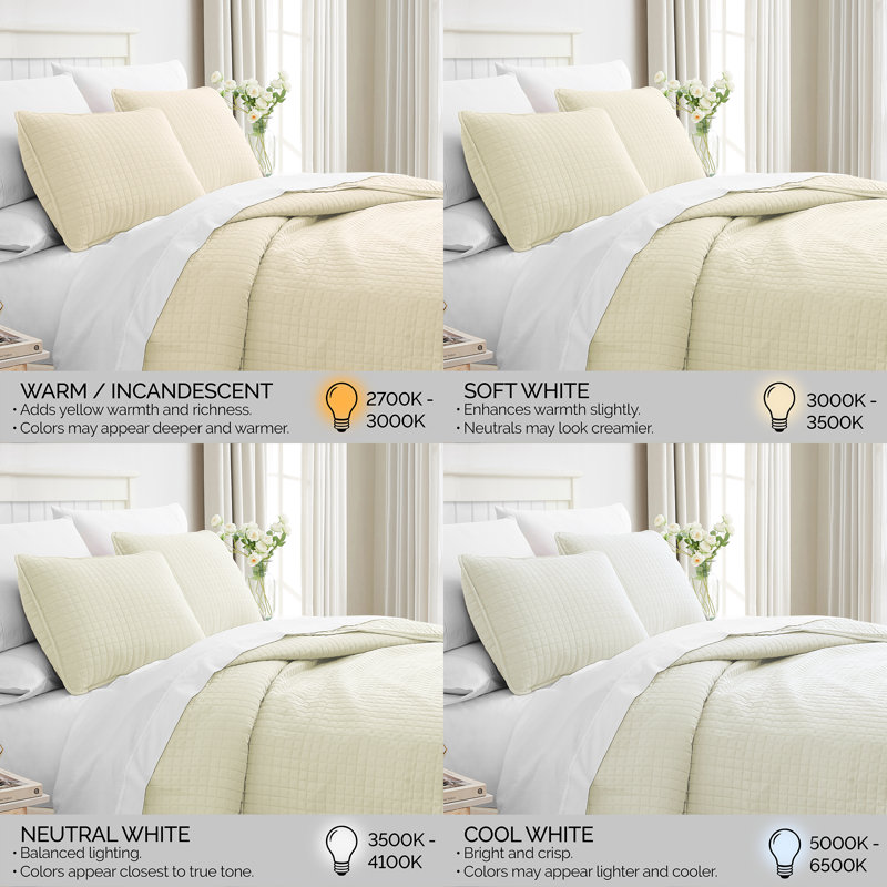 Vilano Springs ® Oversized, Light-Weight Hotel Quality Quilt Set with Matching Shams, King/Cal. King Quilt + 2 King Shams