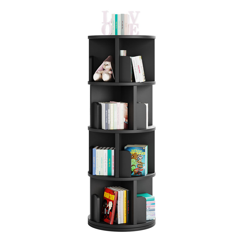 Bibliothèque rotative, bibliothèque rotative à 360 ° pour petits espaces, bibliothèque d'angle pour chambre à coucher, salon, salle d'étude
