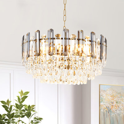 Goyette 8 - Light Dimmable Tiered Chandelier With Crystal Accents