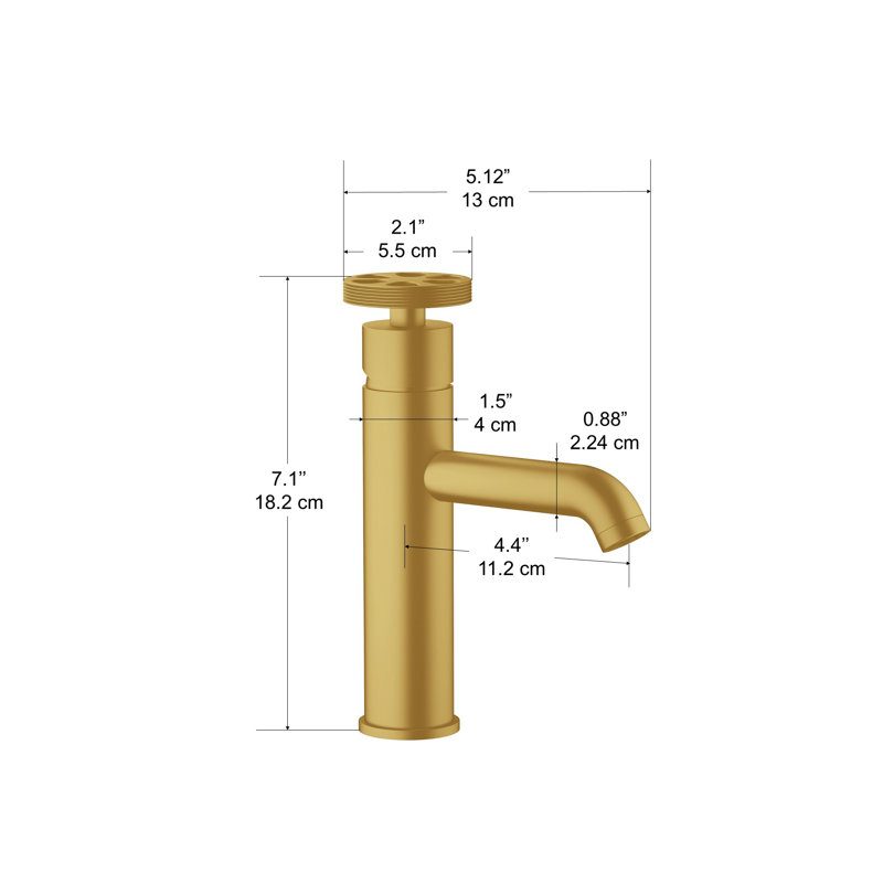 Nova Brushed Titanium Gold Single-Handle Bathroom Faucet
