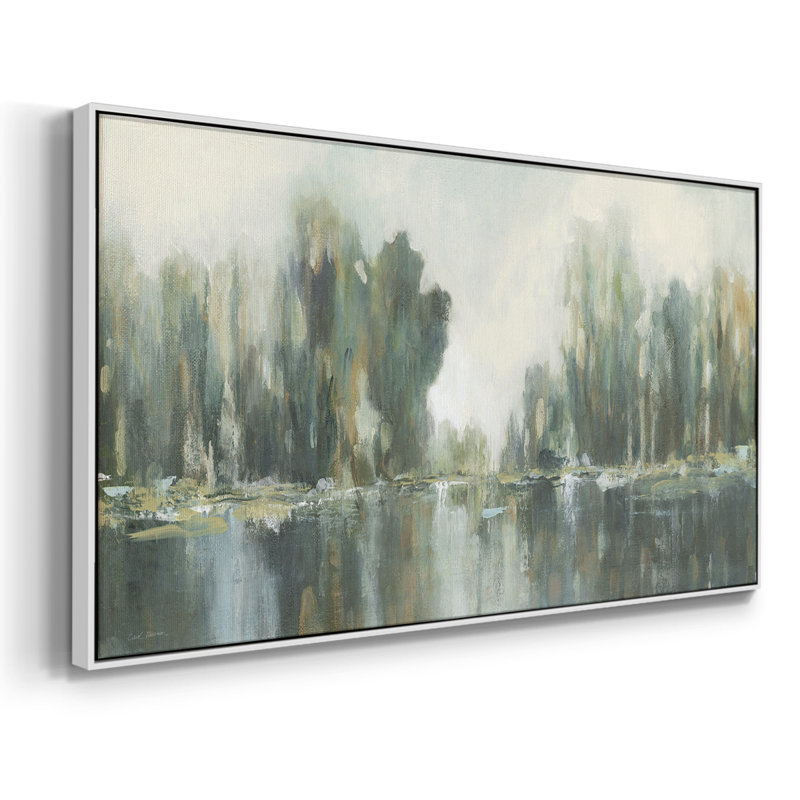 Treeline texturée - Toile tendue avec châssis tendue - Prêt à accrocher, H 21 po x l 41 po, Blanc