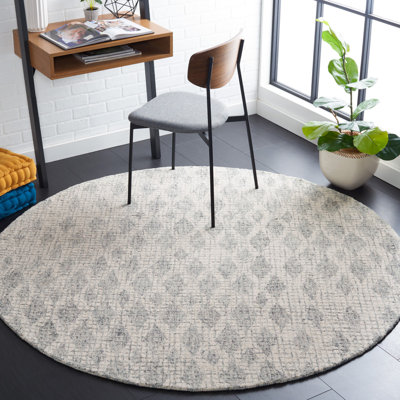 Tapis géométrique en laine touffeté à la main Sohanny