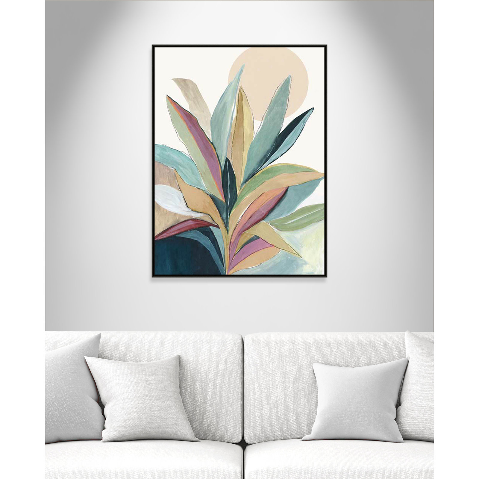 Sherbrooke Sunny Bright Leaves I by Asia Jensen Print, No Mat, Espresso Floater Framed, 49.5" H x 37.5" W x 2" D