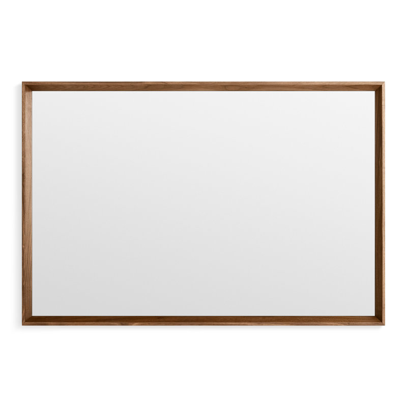 Mode Rectangle Solid Wood Mirror, Walnut