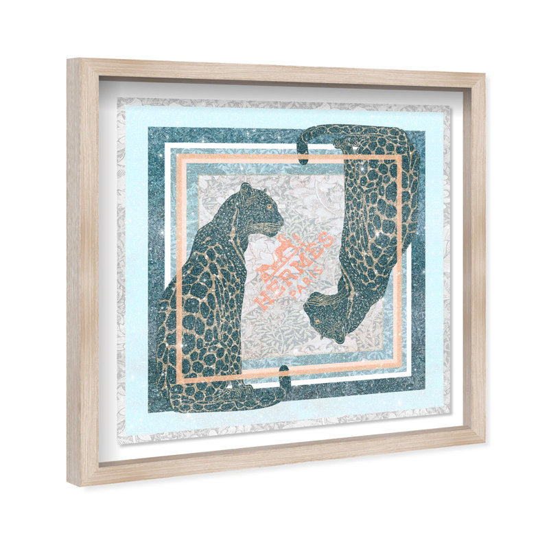 Dual Paris Cheetah Print Glam Jungle by Oliver Gal, Black Frame, 12 x 12, 17.5" H x 17.5" W, White