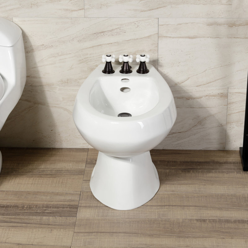 Robinet de bidet vertical à trois poignées Victorian, Bronze huilé