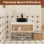 Meuble-lavabo mural 30 po avec lavabo en céramique et compartiments de rangement ouverts-870948697-870948700