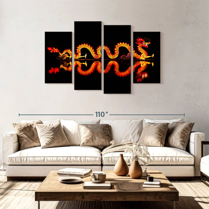 Brampt Chinese Dragon Lantern, 48" H x 75" W