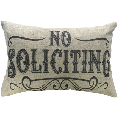  No Soliciting Linen Lumbar Pillow