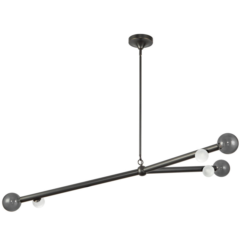 Reese 6 - Light LED Chandelier, Urban Bronze/Smoked Glass
