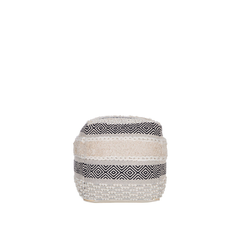 Zara 50cm Wide Square Geometric Pouffe Ottoman