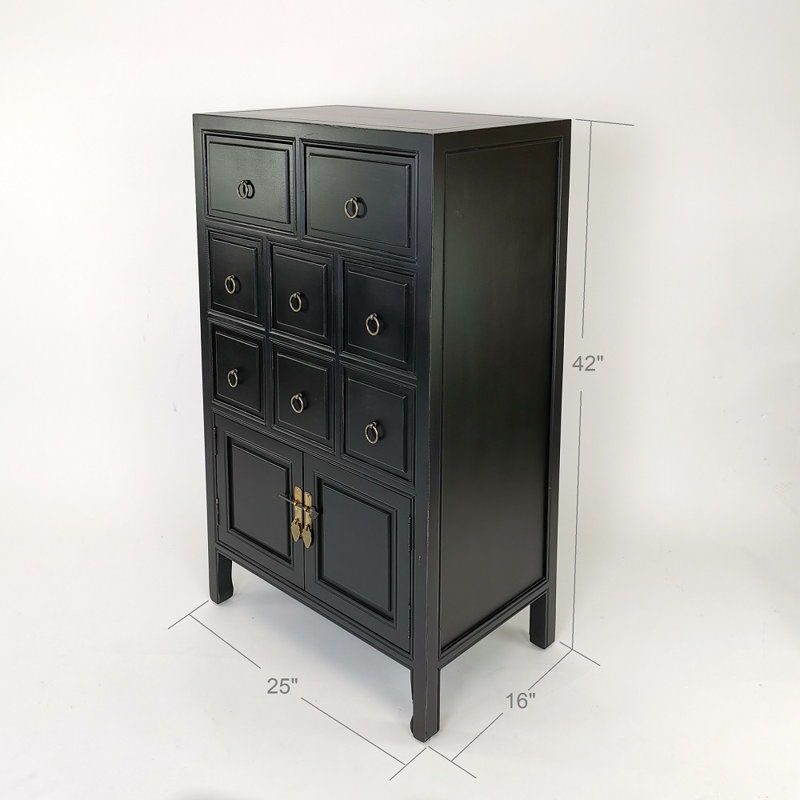 Commode d'appoint 8 tiroirs Rushmore, Noir