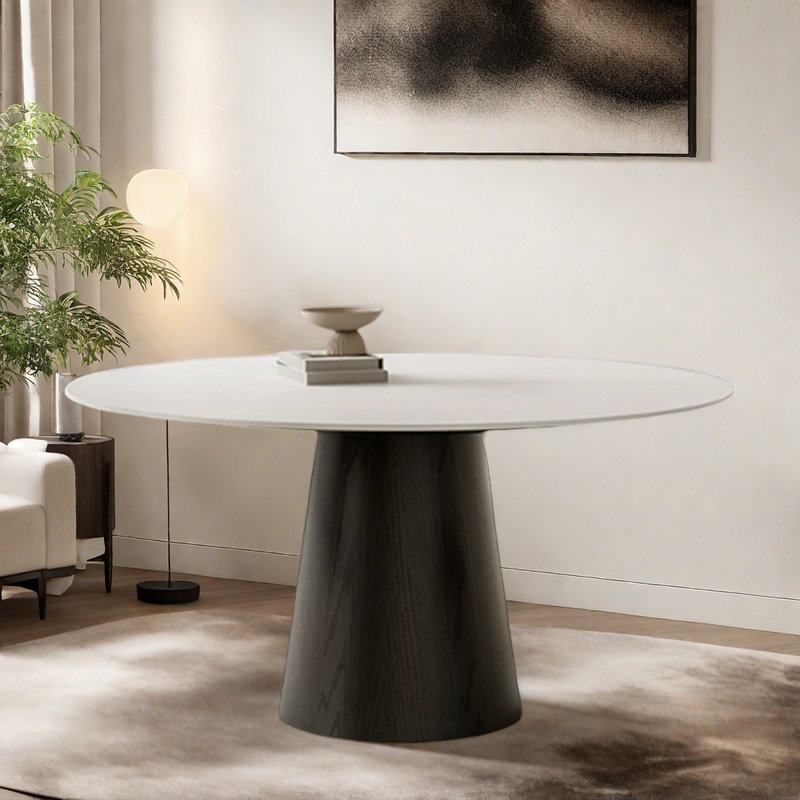 Table de salle à manger légère et luxueuse, H 29,5 po x L 47,2 po x l 47,2 po