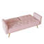 Canapé-lit de 69,7 pouces de long recouvert de velours vert, avec garniture cloutée et accompagné d'un coussin décoratif assorti-1193852519
