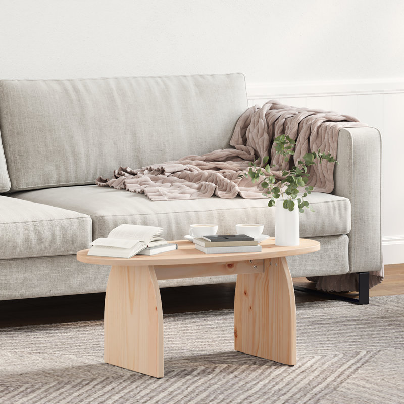 Coffee Table Solid Pine Wood Living Room Rustic Furniture Home Tables, Natural