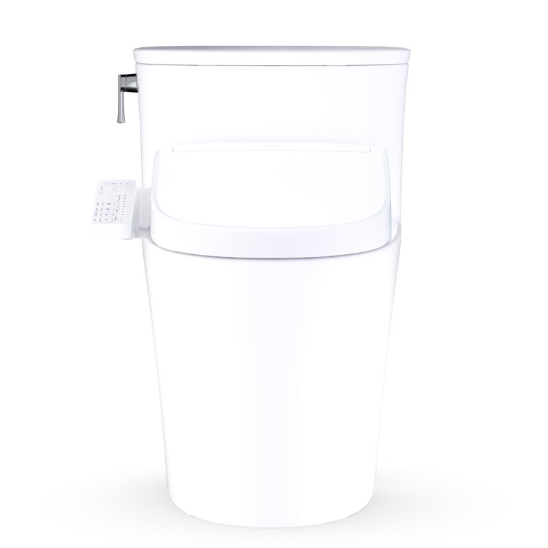 TOTO Aurora 1G WASHLET+ S2 One-Piece Elongated 1.0 GPF Universal Height Toilet with CEFIONTECT, Cotton White - MW6863346CUFG#01