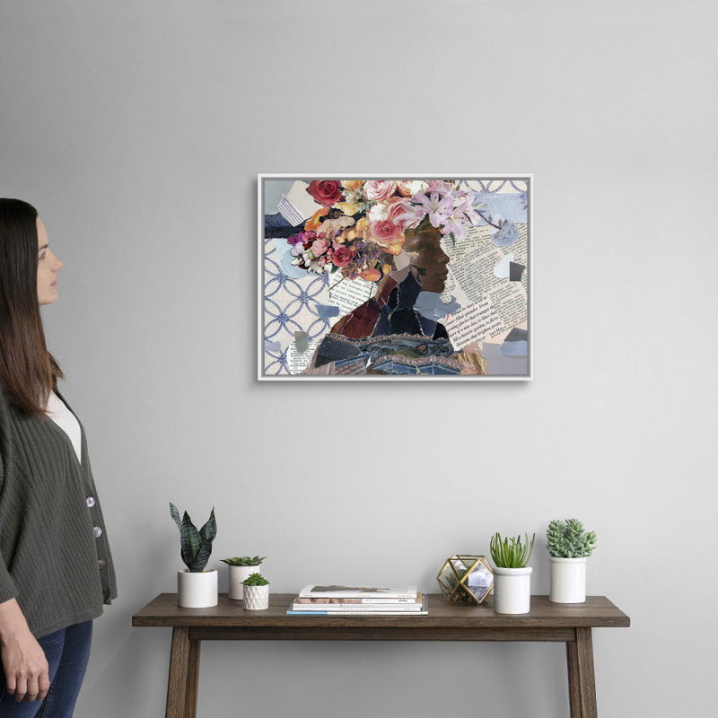 Contemplation I - Impression sur toile, Cadre flottant blanc, H 19,7 po x l 25,7 po x P 1,75 po