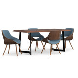 Malden 4 - Person Solid Wood Solid Wood Top Double Pedestal Dining Set