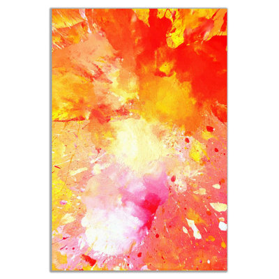 Pink Yellow & Orange Abstract - Wrapped Canvas Painting