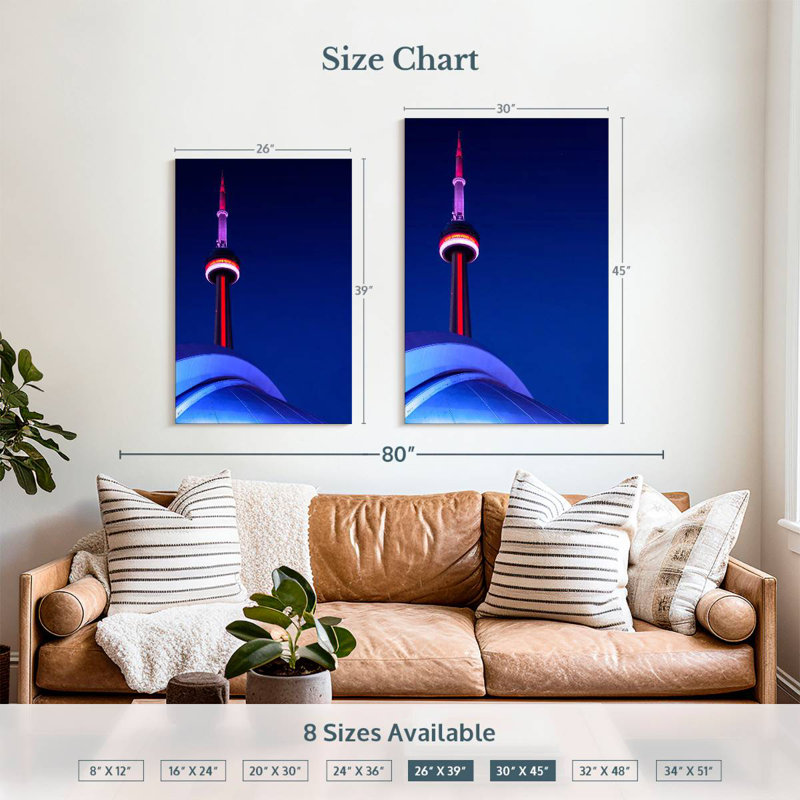 Aime CN Tower Spire Lights, 39" H x 26" W