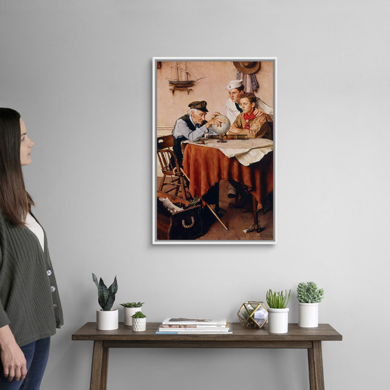 «Scouts Of Many Trails», art mural sur toile, Cadre flottant blanc, H 32 po x l 22 po x P 1,75 po