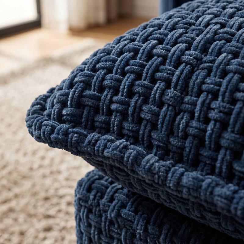 Chaise 41,91 ", chenille moderne en bleu, siège profond pour chambre à coucher et salon, canapé modulaire avec coussin décoratif bleu surdimensionné, appartement, pièce