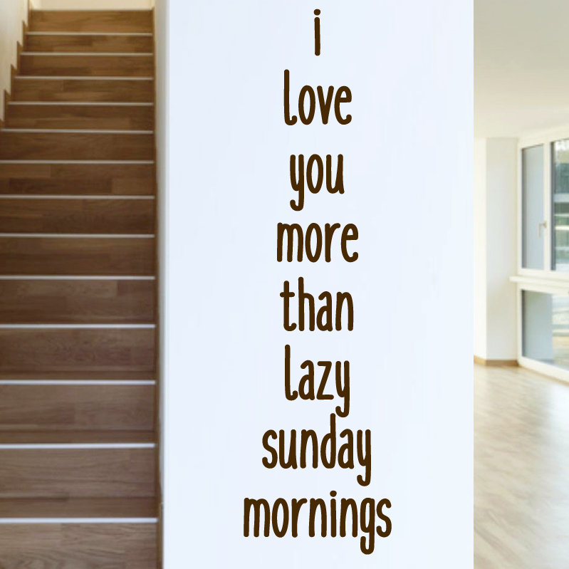 Adhésif décoratif « i love you more », le dimanche matin, Brun