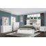 Ensemble de chambre à coucher chic avec rangement pour tête de lit et pied de lit à DEL
