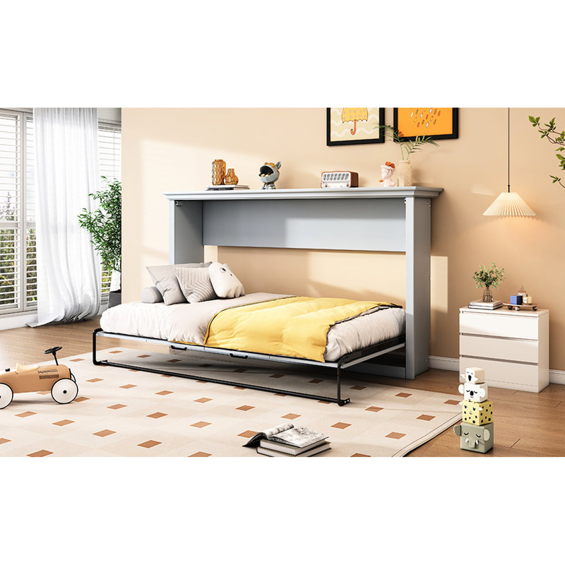 Armoire lit simple, gris