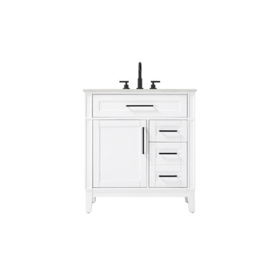 32 inch Single Bathroom Vanity in Honey White
