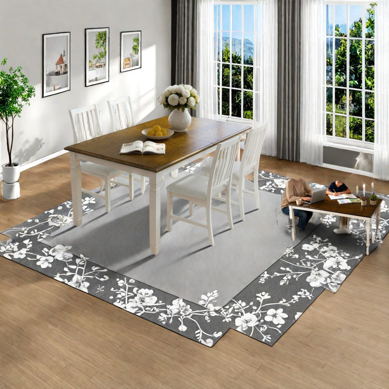 Extendable Dining Table Sets(Must include both Table and Chair), MDF Wood Farmhouse Kitchen Set, Beige 2